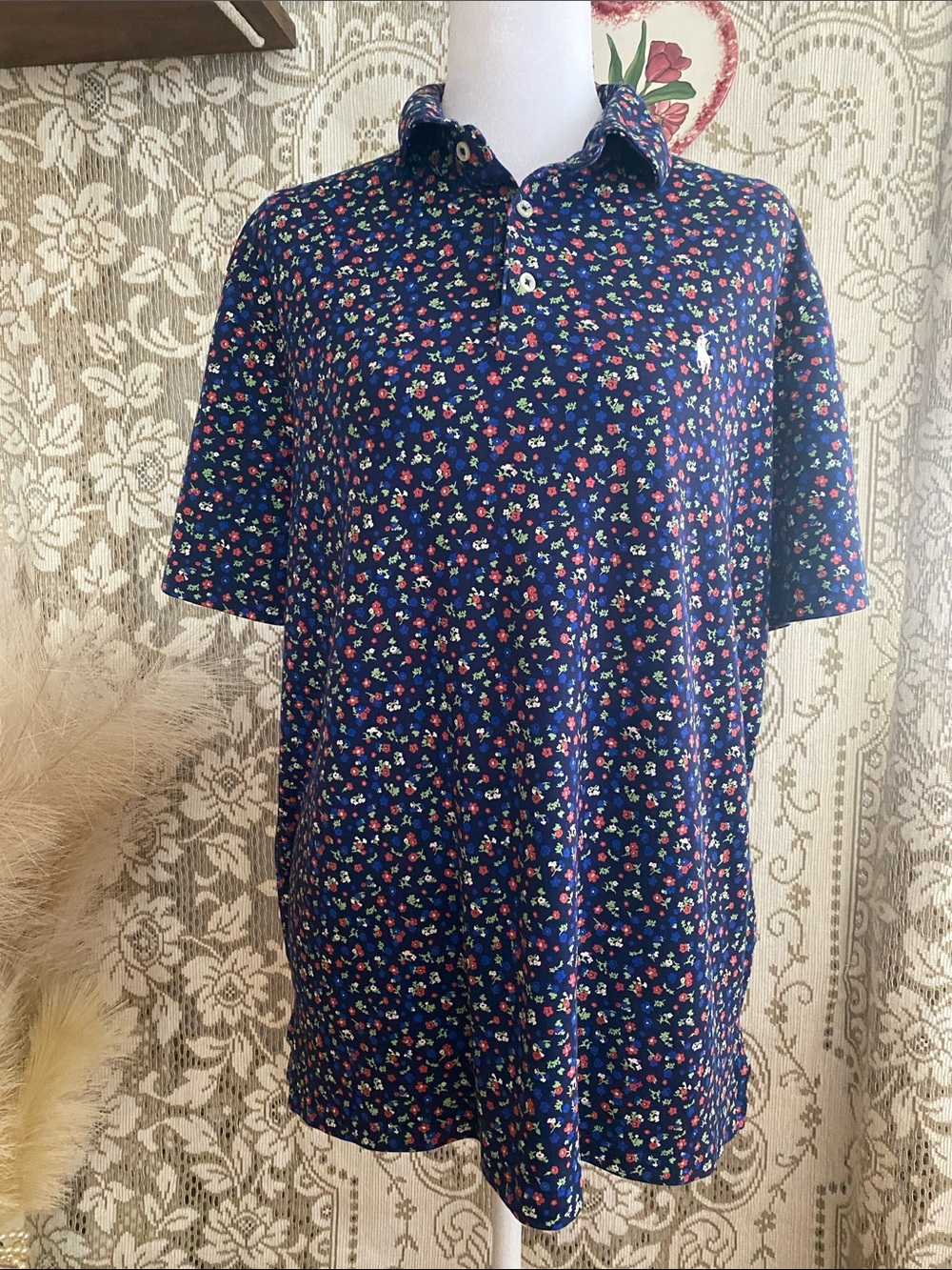 Ralph Lauren Men Navy Floral Polo Shirt